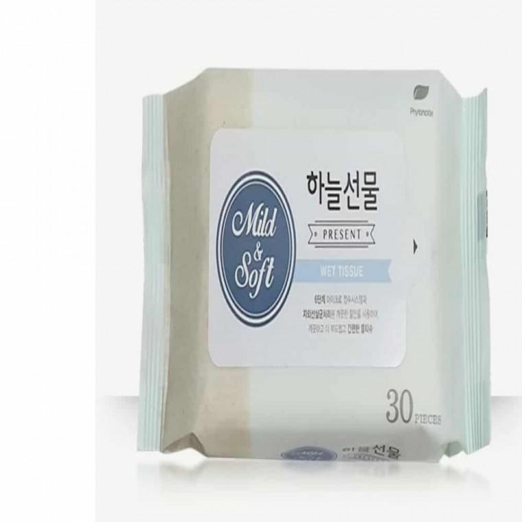 휴대용 물티슈(30매)x(5개) 캡형물티슈 두툼한물티슈 청결티슈 아기용물티슈 휴대용물티슈 여행용물티슈 물