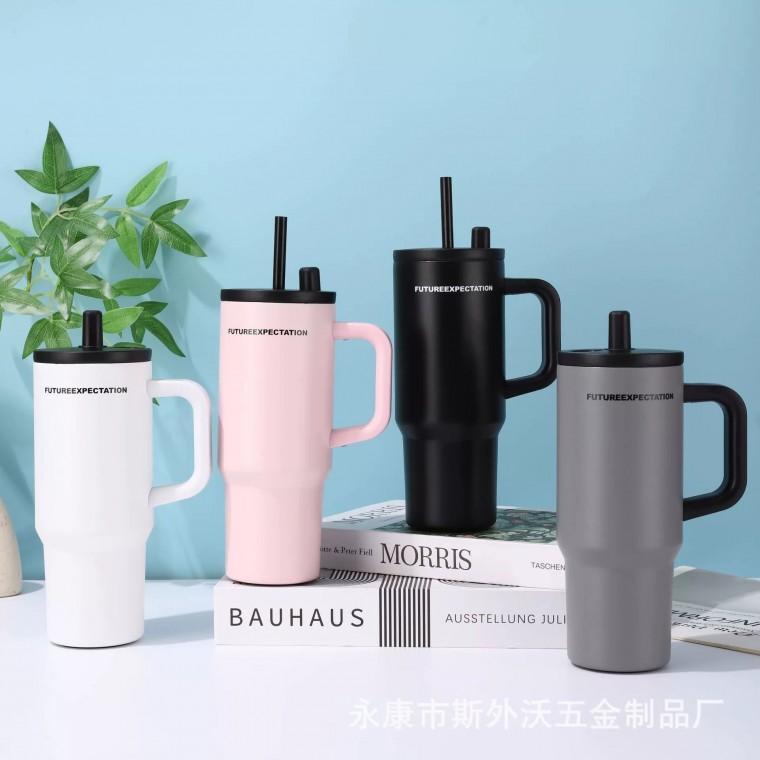 [오이소몰]스텐 빨대 보틀 스텐 316 텀블러 710ml 대용량 보온 보냉 손잡이 여행 캠핑 야외 피크닉 휴대용