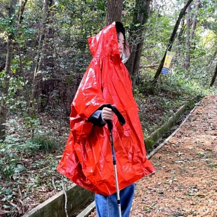 오렌지 은박담요 우비 휴대용 비상용