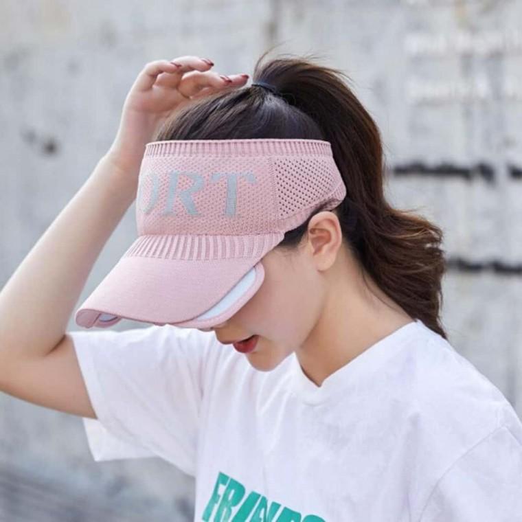 여름 스포츠 썬캡 핑크 와이드썬캡 이중창모자 여름썬캡