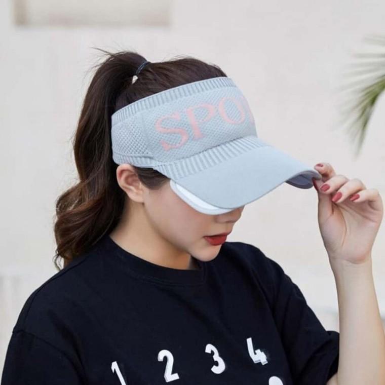 여름 스포츠 썬캡 그레이 통풍모자 운동모자 골프썬캡