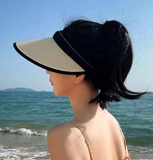 라탄 돌돌이모자 여성썬캡 여자여름모자 여름골프모자