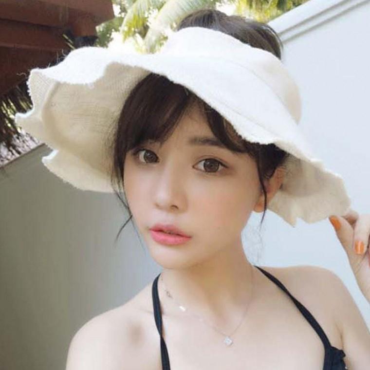 린넨 모자 썬캡 버킷햇 사이즈 조절 여성여름모자 벙거지