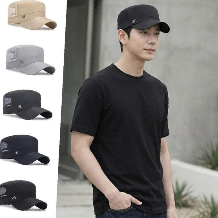 남성 메쉬 메탈 로고 통풍 모자 군모 여름 볼캡 야구모자