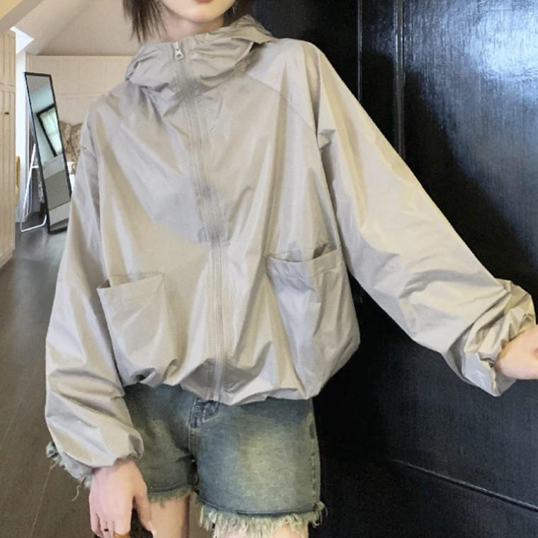 메쉬안감 루즈핏 후드 바람막이
