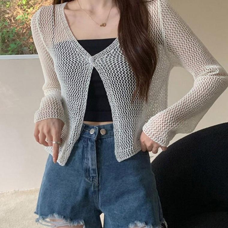 간절기 시스루 가디건 활용하기 메쉬 여름 좋은