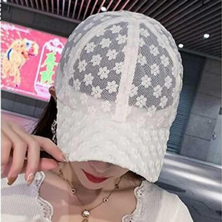 플라워 꽃 패턴 자수 메쉬 망사 깊은 볼캡 야구 모자