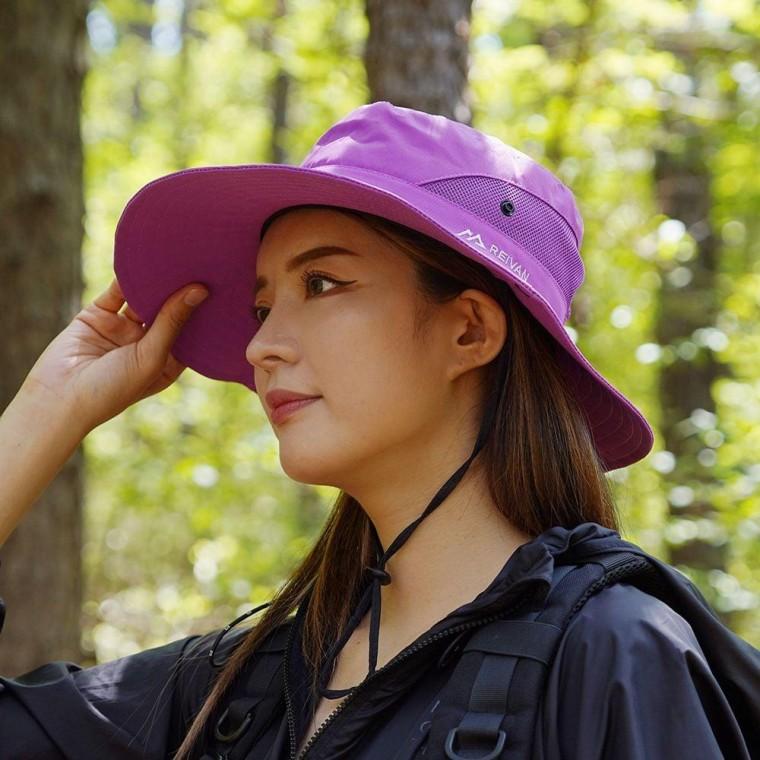 라이반 여성 메쉬 등산 모자 버킷 햇