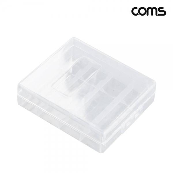 Coms 14500 건전지 케이스 배터리 4개 보관 투명 AA NE869