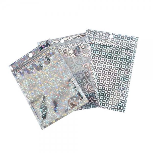 걸이형 디자인 홀로그램 지퍼백 소분 포장봉투 9x12cm