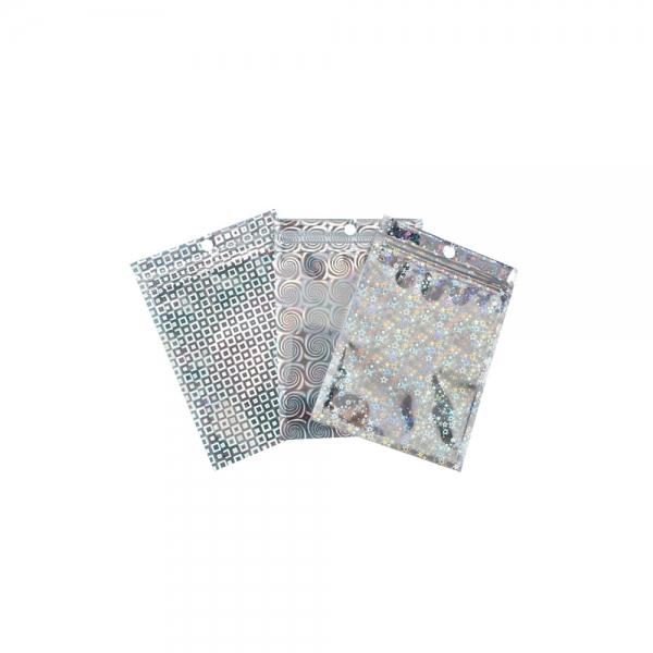 걸이형 디자인 홀로그램 지퍼백 포장봉투 7x10cm