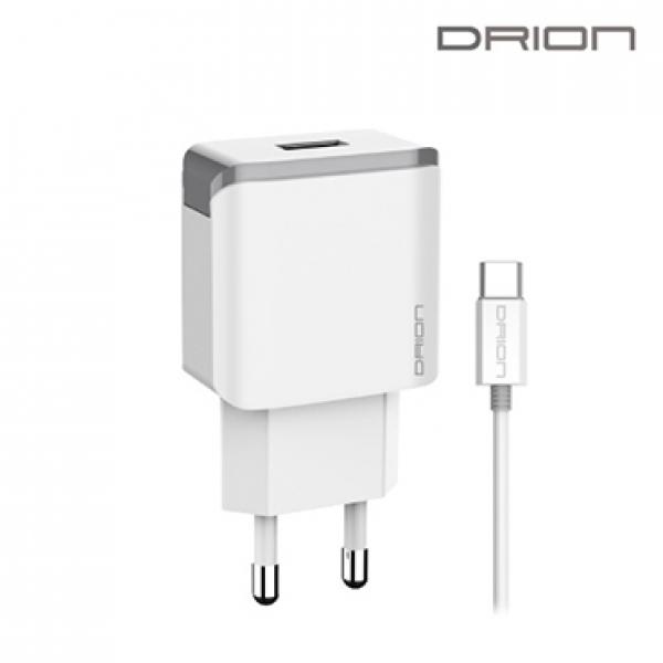 드리온 QC3.0 1포트 고속 가정용충전기 [5V/3A/9V/2A/12V/1.5A] USB분리형/C타입케이블 포함