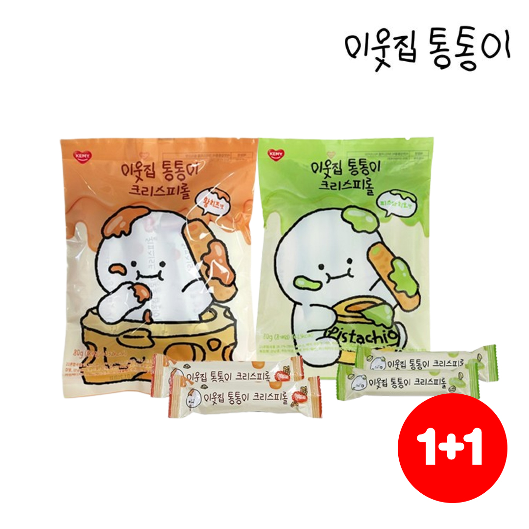 ★1+1★ [이웃집통통이] 크리스피롤 곡물과자 비스킷 80g (8개입)
