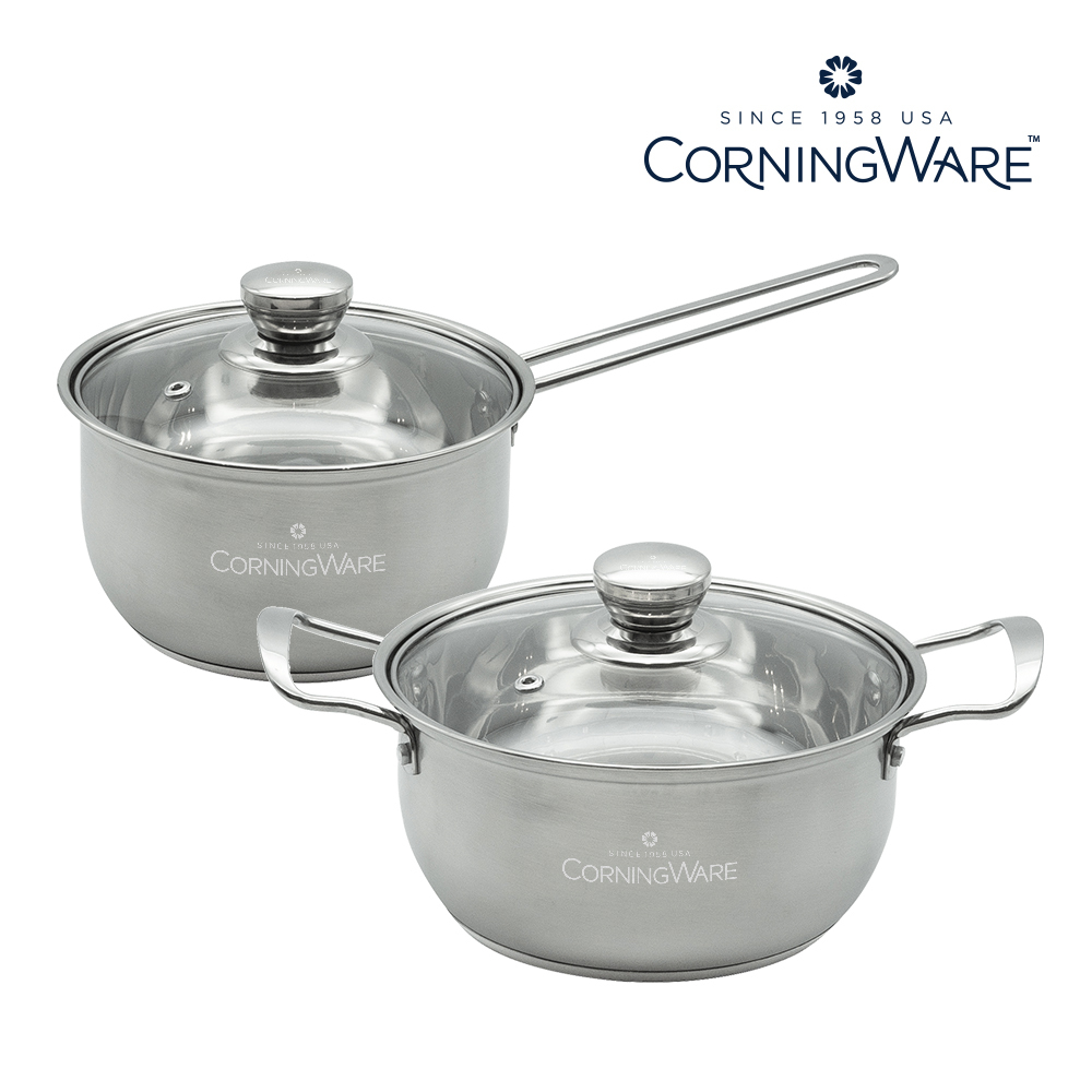 코닝웨어 루나 스텐 냄비 2종 세트(16편수,18양수)