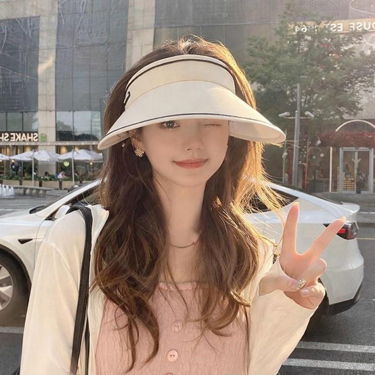 넓은챙 썬캡 자외선차단 여성 돌돌이 모자 선캡 접이식 휴대용 여행 데일리 휴가