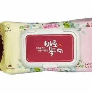 엠보 캡형물티슈 60매 두꺼운물티슈 대형물티슈 휴대용티슈