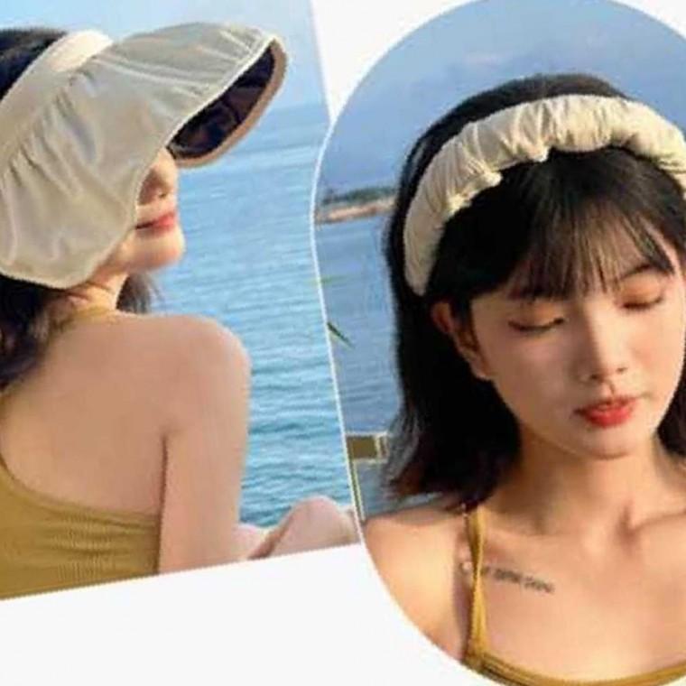 여자 휴대용 챙 넓은 썬 바이저 선캡 머리띠 겸용