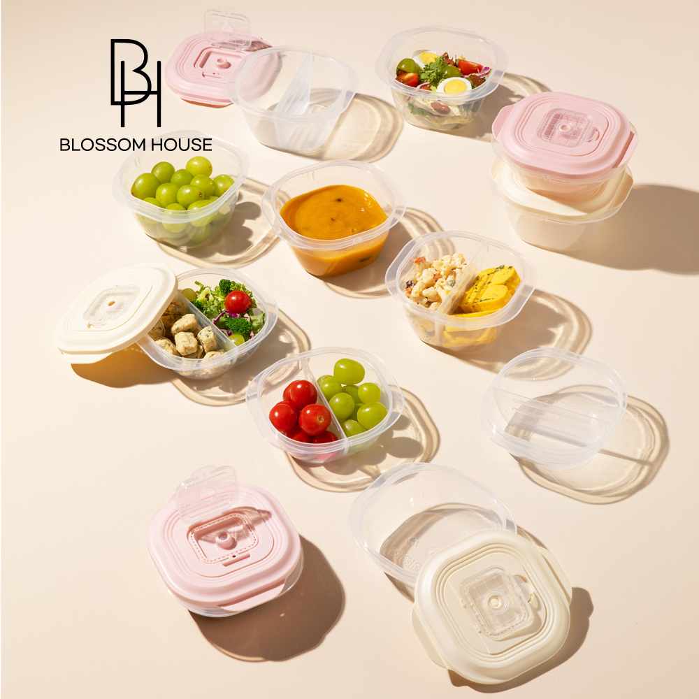 [블라썸하우스] 오브제 스팀홀 보관용기 혼합 8종 (450ml*4 + 650ml*4)