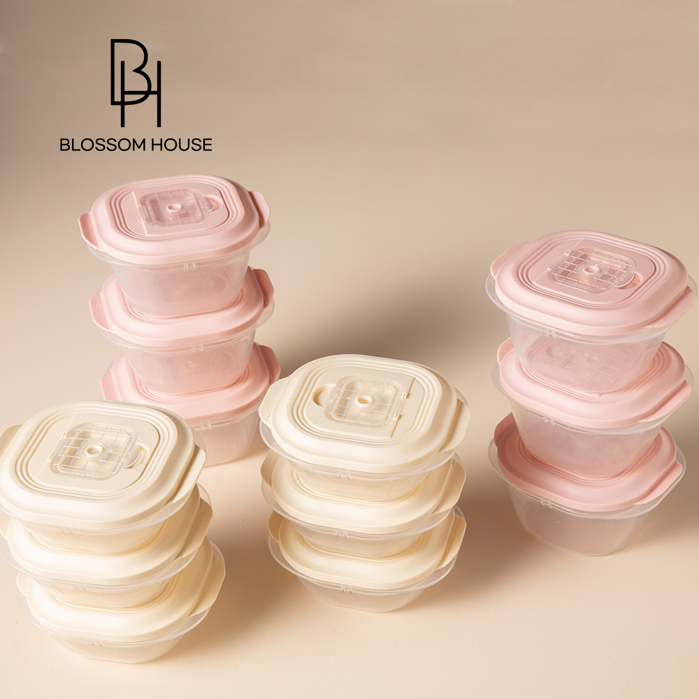 [블라썸하우스] 오브제 스팀홀 보관용기 혼합 12종 (450ml*6 + 650ml*6 )