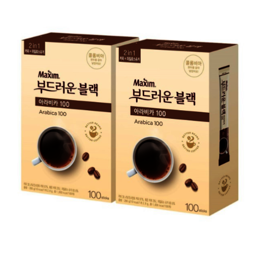 [맥심] 부드러운 블랙 아라비카 100T+100T 총200T