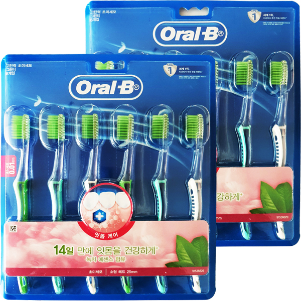 [오랄비] 고탄력 초미세모 그린티 칫솔 6입X2개(12입)