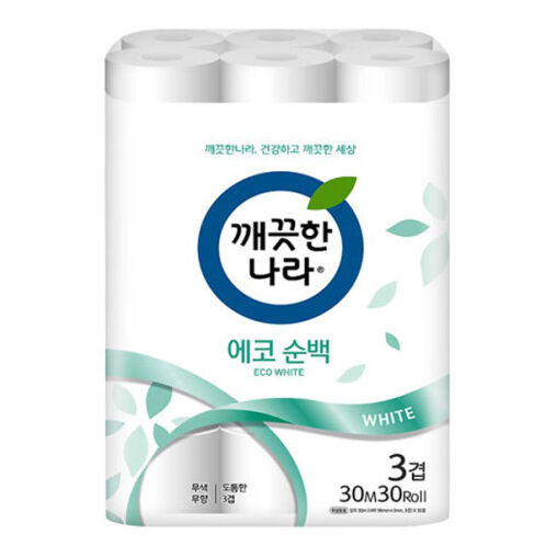 [깨끗한나라] 에코 순백 3겹 30m 30롤