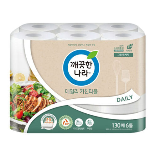 [깨끗한나라] 데일리키친타올 130매x6롤x4팩