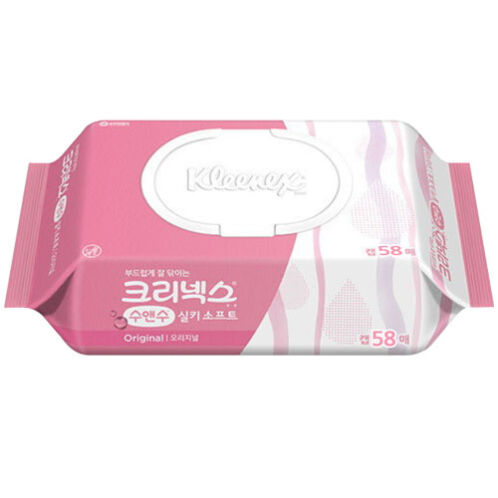 [크리넥스] 수앤수_실키소프트 물티슈 58매x4x6팩