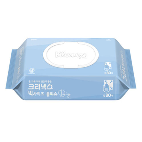 [크리넥스] 빅사이즈 물티슈 캡형80매x8개