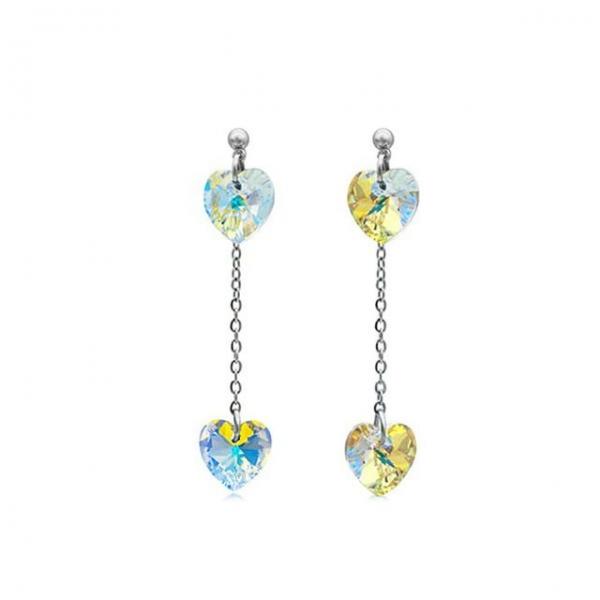 투웨이 에이비 하트 오스트리아 크리스탈 써지컬 롱드롭 귀걸이 250908