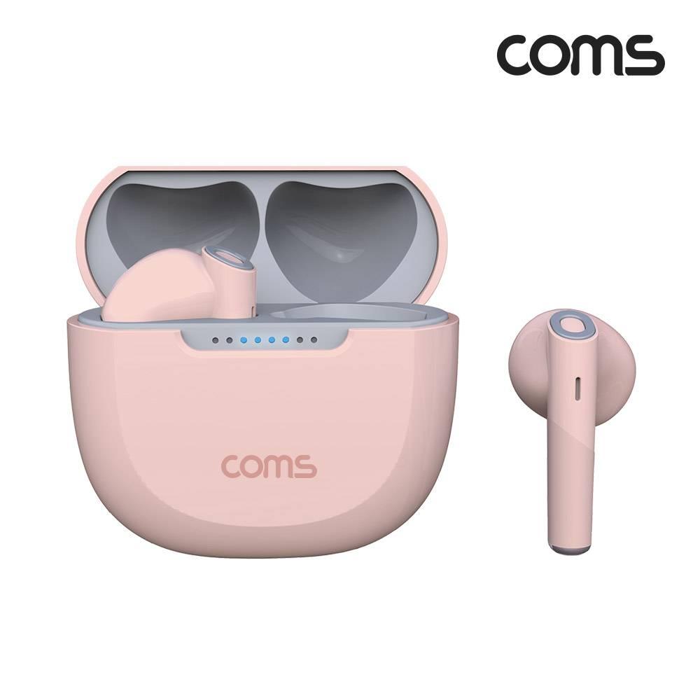블루투스 무선 이어폰 핑크 5.3v 중저음 베이스 강화 무압박 걸침방식 자동페어링 핸즈프리