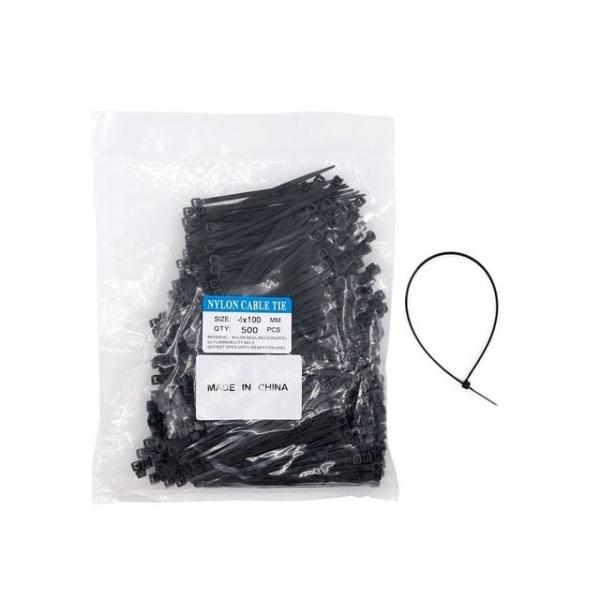 랜선케이블타이 홀더 케이블정리 타이밴드 고정클립 4x100mm 500p