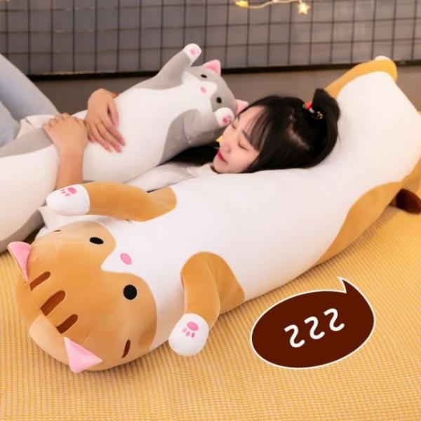 대형 고양이 롱 바디필로우 90cm 수면 쿠션 모찌 찰떡