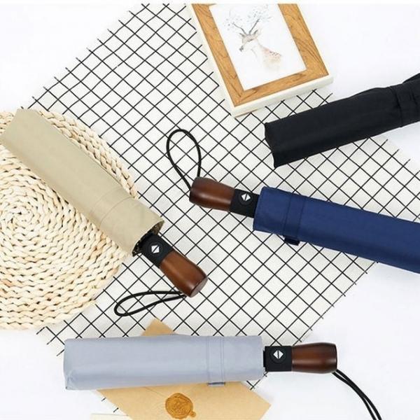 원목 핸들 3단 접이식 자동우산/원터치 고급 튼튼한