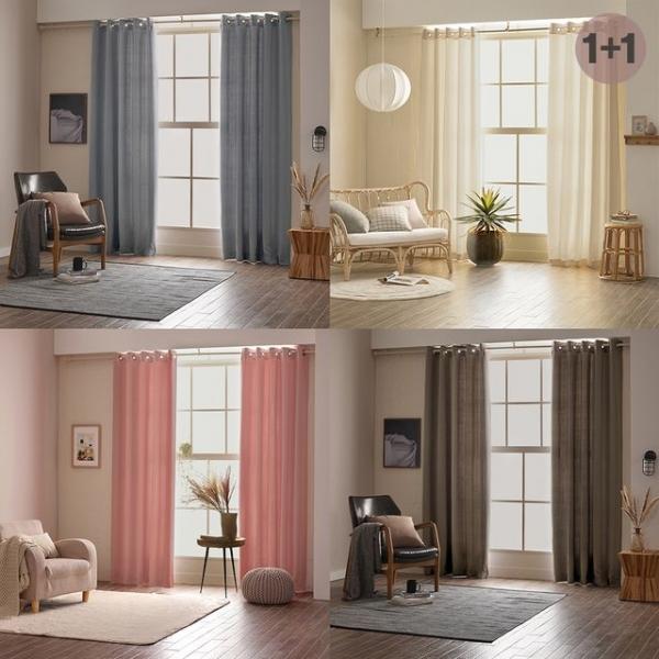 아일렛형 긴창 암막커튼 2장 거실형 3중직 고밀도