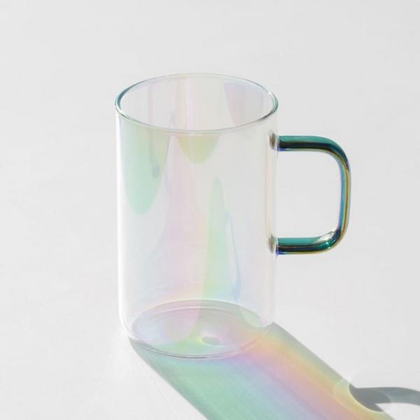 컬러핸들 오로라 내열 유리컵 500ml 2color