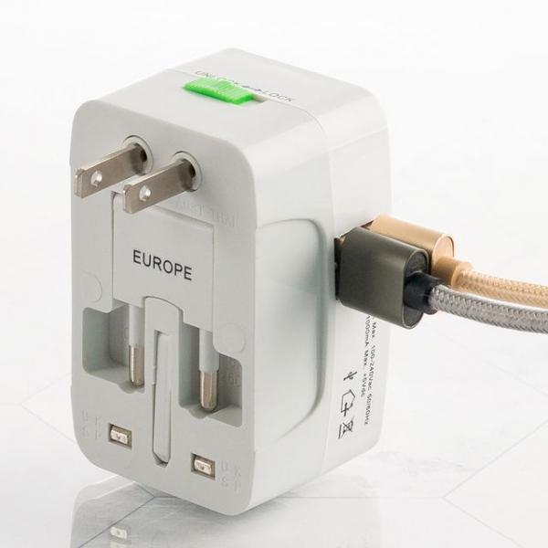 전세계호환 USB 2포트 해외 여행용 멀티 아답터