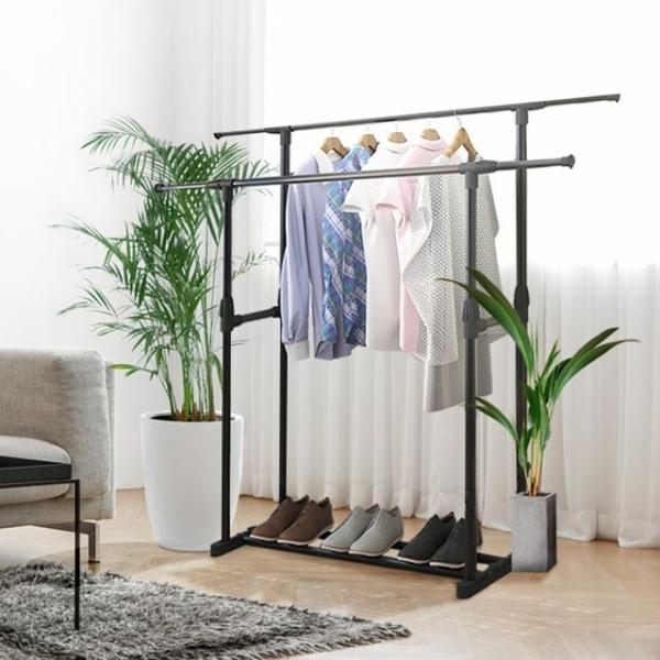 튼튼한 미니 스탠드 옷걸이 행거 무볼트 조립 1단