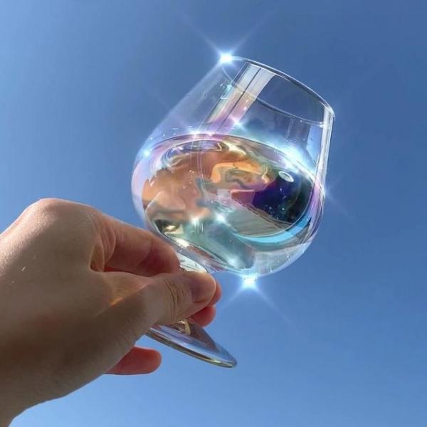 특이한 플라즈마 오로라 유리컵 250ml 2P 세트