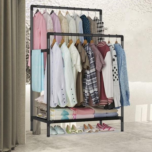 스탠드 행거 2단 철제 조립식 수납 튼튼한 옷 헹거
