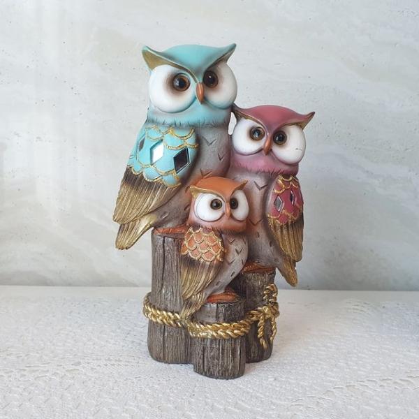 (3몰) 행운을 부르는 북유럽풍 부엉이가족 장식품