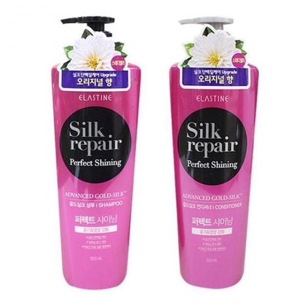 엘라스틴 샴푸 린스 550ml 골드실크 헤어 관리