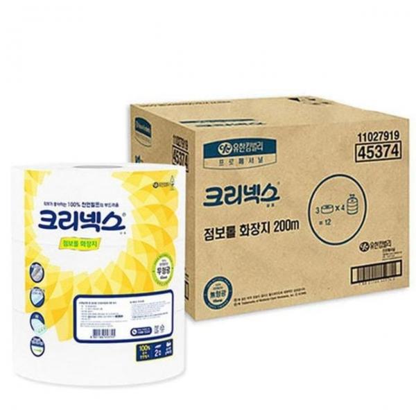크리넥스 점보롤 화장지 200Mx3롤x4백 업소용 화장지