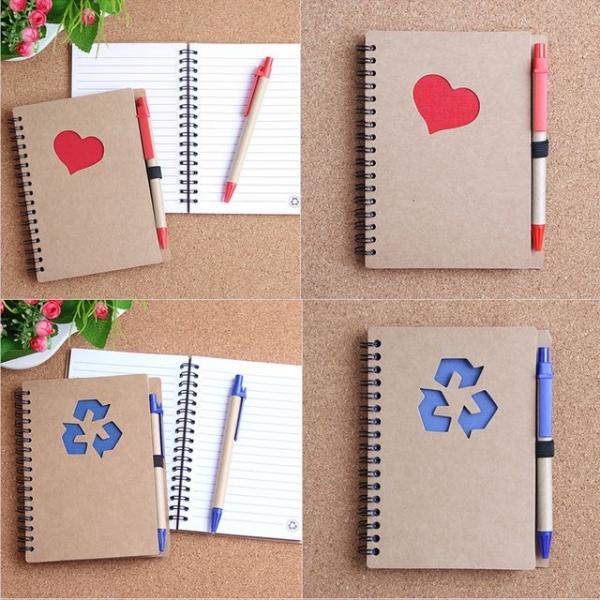 심플크레프트 볼펜 수첩 5개 색상랜덤 메모지 메모장