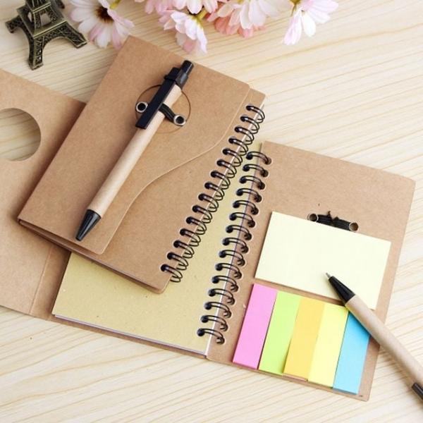 볼펜꽂이 스프링 수첩 3개 메모지 메모장 점착메모지