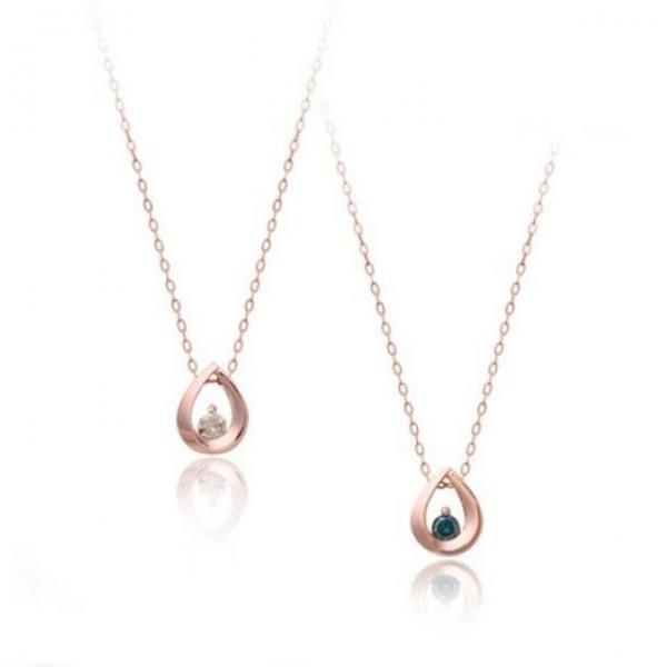 14K 로즈골드 러빙유 1부  다이아몬드 목걸이