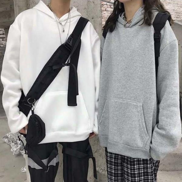 남녀공용 커플아이템 기모 후드티 무지 티셔츠