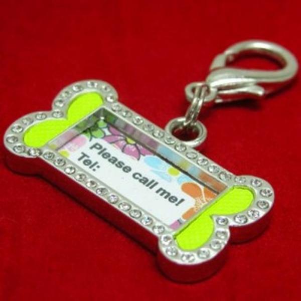 강아지 이름표 큐빅 펜던트 인식표 표식 산책 외출 S