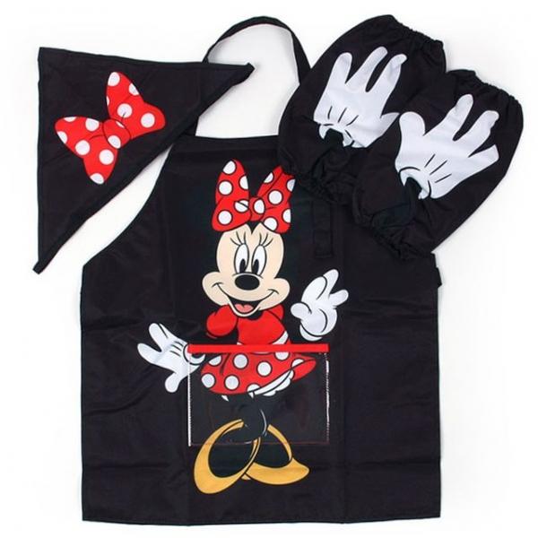 미니마우스 클래식 앞치마 토시두건 3종세트 요리미술