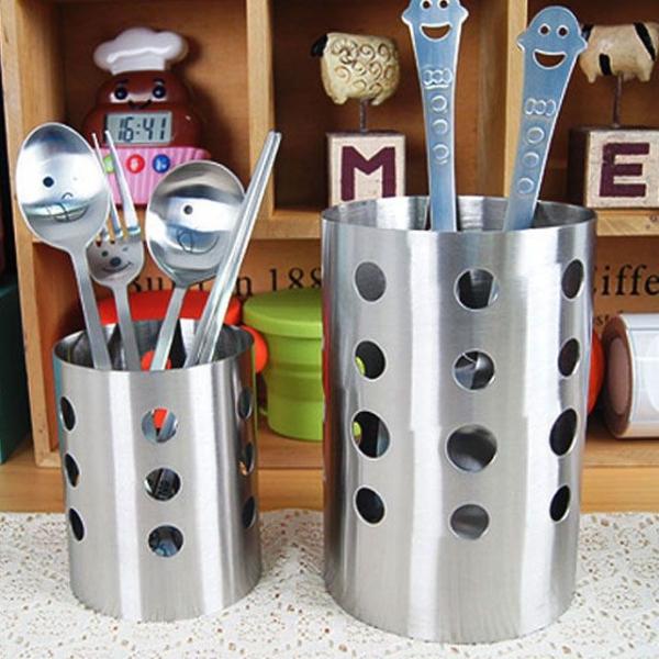 물빠짐 스텐 수저꽂이 소 1P 숟가락통 수저정리함